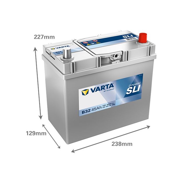 Batterie de démarrage Varta Dynamic B32 12 V 45 Ah 330 A – Plomb-acide (sans entretien)