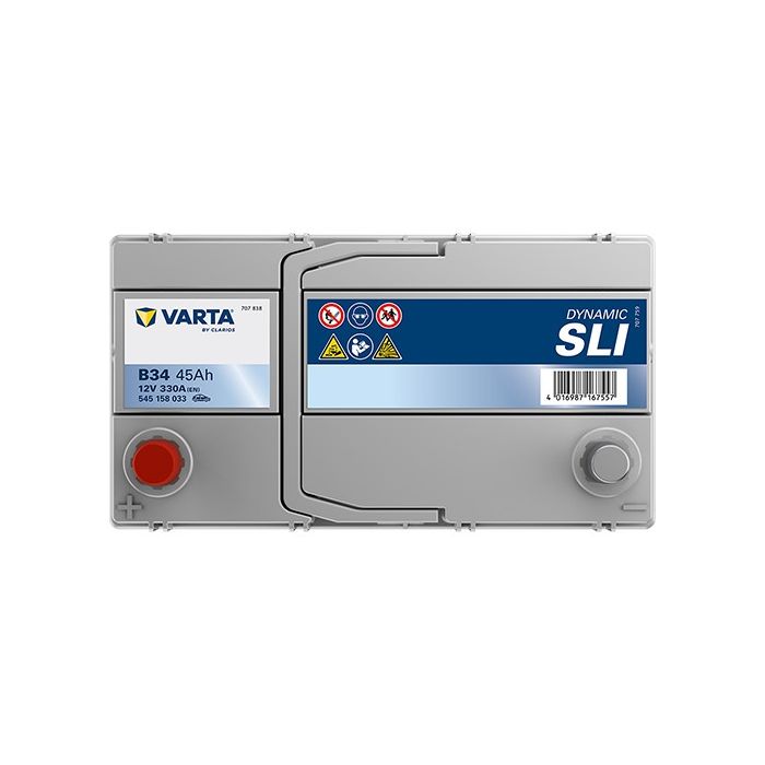 Batterie de démarrage Varta Dynamic B34 12 V 45 Ah 330 A – Plomb-acide (sans entretien)