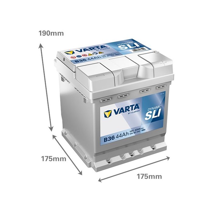 Batterie de démarrage Varta Dynamic B36 12 V 44 Ah 420 A – Plomb-acide (sans entretien)