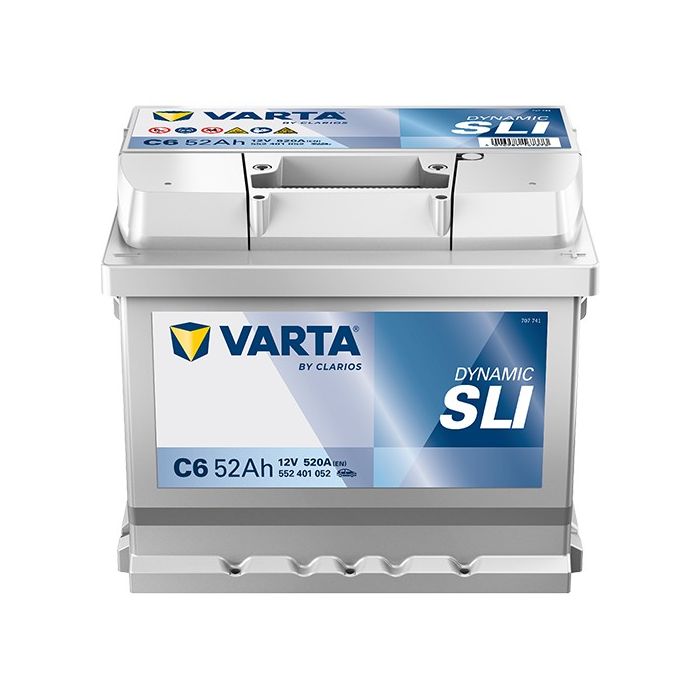 Batterie de démarrage Varta Dynamic C6 12 V 52 Ah 520 A – Plomb-acide (sans entretien)