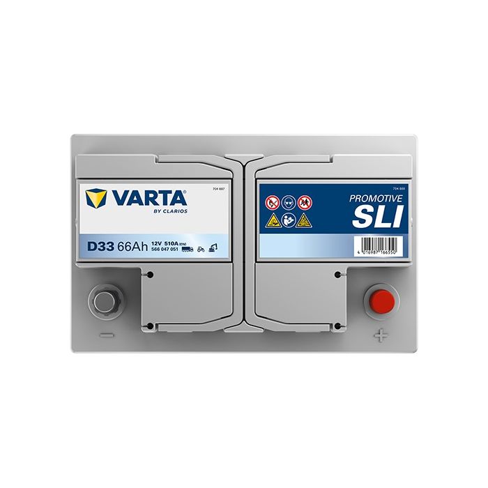 Batterie de démarrage Varta Promotive D33 12 V 66 Ah 510 A – Plomb-acide (sans entretien)