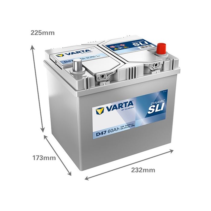 Batterie de démarrage Varta Dynamic D47 12 V 60 Ah 540 A – Plomb-acide (sans entretien)
