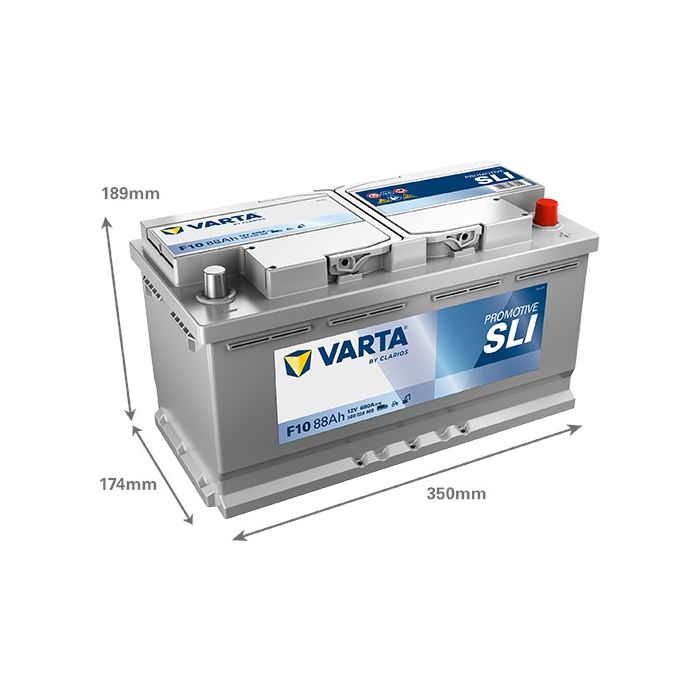 Batterie de démarrage Varta Promotive F10 12 V 88 Ah 680 A – Plomb-acide (sans entretien)