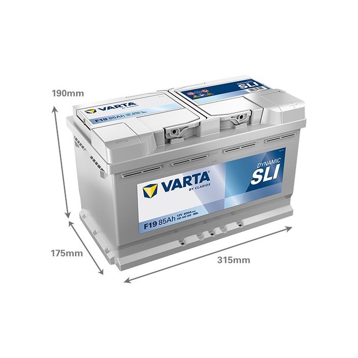 Batterie de démarrage Varta Dynamic F19 12 V 85 Ah 800 A – Plomb-acide (sans entretien)