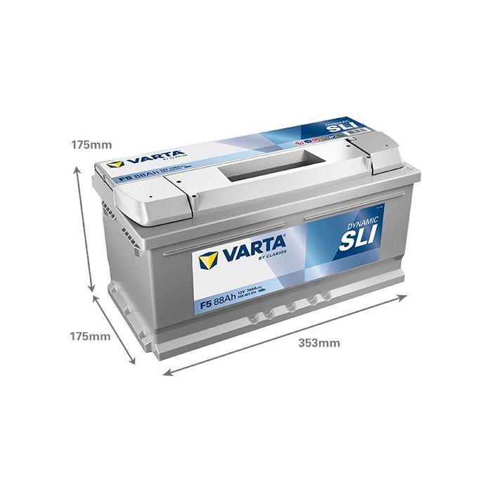 Batterie de démarrage Varta Dynamic F5 12 V 88 Ah 740 A – Plomb-acide (sans entretien)