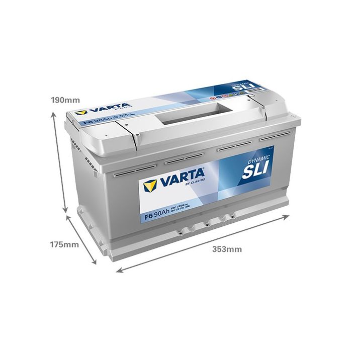 Batterie de démarrage Varta Dynamic F6 12 V 90 Ah 720 A – Plomb-acide (sans entretien)