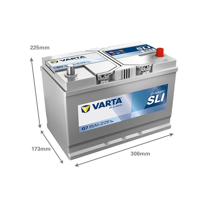 Batterie de démarrage Varta Dynamic G7 12 V 95 Ah 830 A – Plomb-acide (sans entretien)