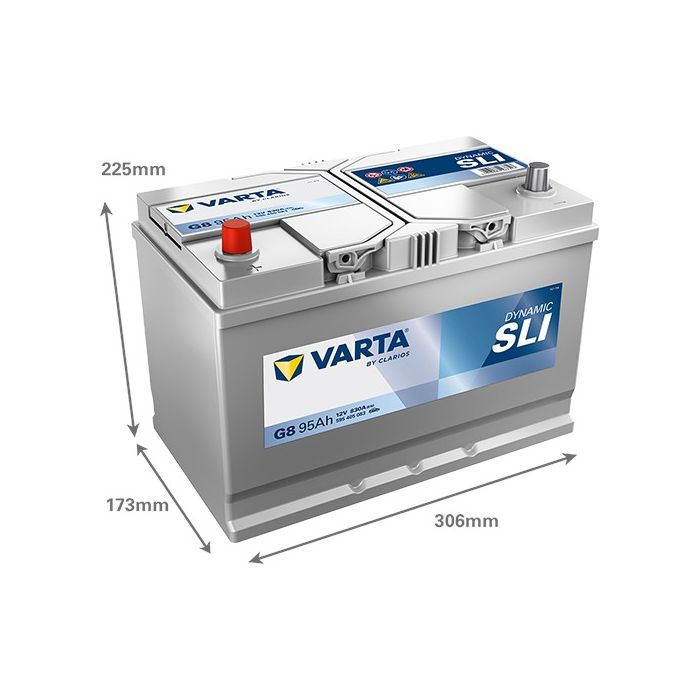 Batterie de démarrage Varta Dynamic G8 12 V 95 Ah 830 A – Plomb-acide (sans entretien)