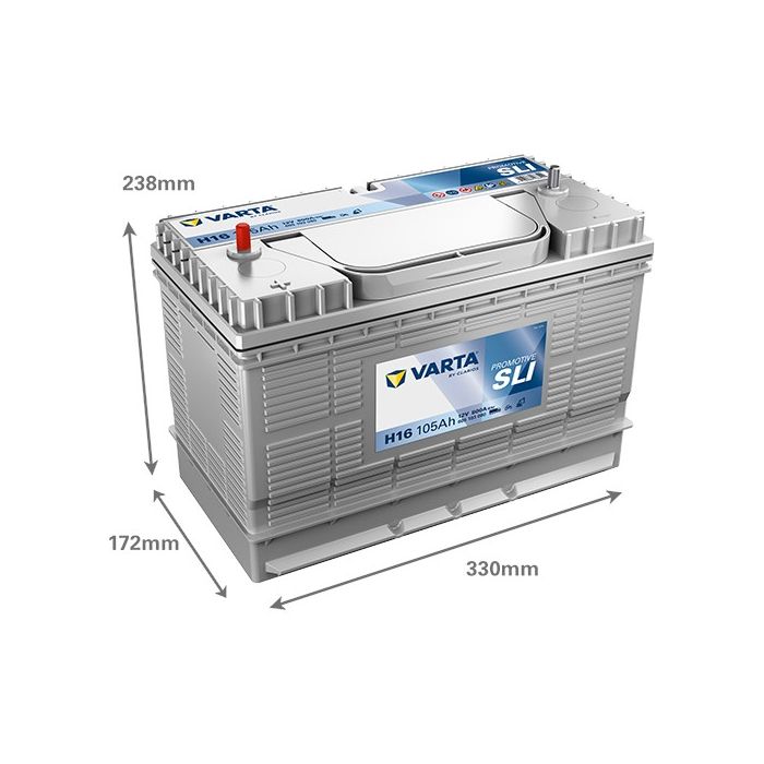 Batterie de démarrage Varta Promotive H16 12 V 105 Ah 800 A – Plomb-acide (sans entretien)