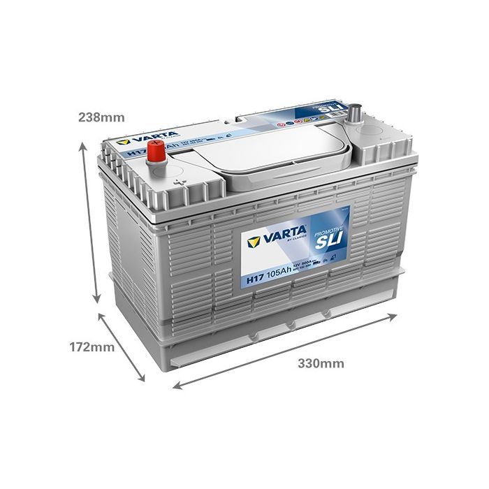 Batterie de démarrage Varta Promotive H17 12 V 105 Ah 800 A – Plomb-acide (électrolyte liquide)