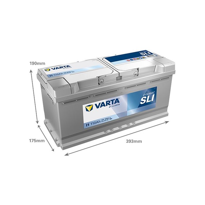 Batterie de démarrage Varta Dynamic I1 12 V 110 Ah 920 A – Plomb-acide (sans entretien)