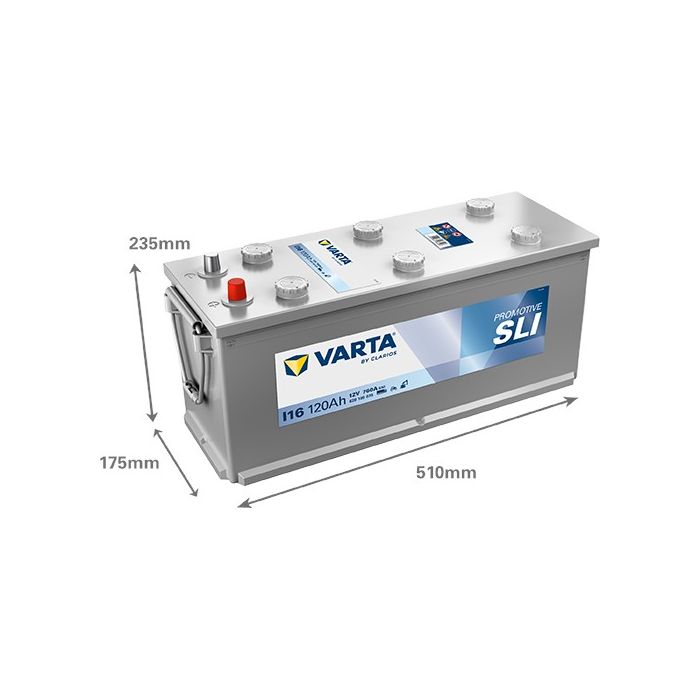Batterie de démarrage Varta Promotive I16 12 V 120 Ah 760 A – Plomb-acide (sans entretien)