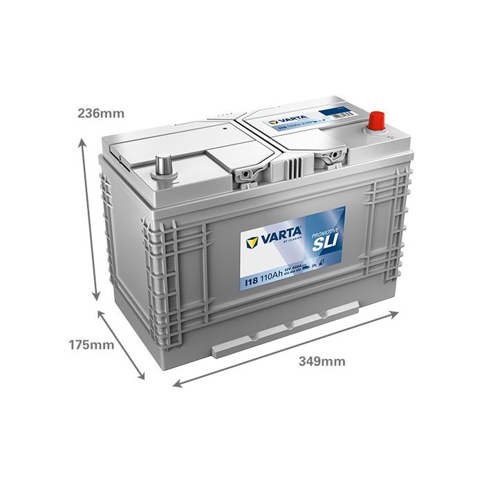 Batterie de démarrage Varta Promotive I18 12 V 110 Ah 680 A – Plomb-acide (sans entretien)