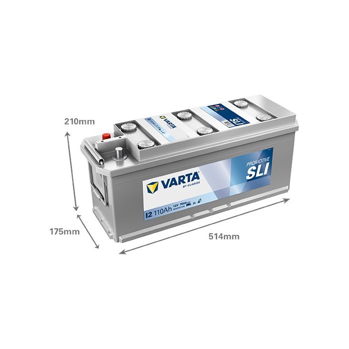 Batterie de démarrage Varta Promotive I2 12 V 110 Ah 760 A – Plomb-acide (sans entretien)