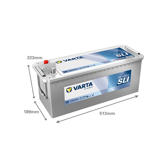 Batterie de démarrage Varta Promotive I8 12 V 120 Ah 680 A – Plomb-acide (sans entretien)
