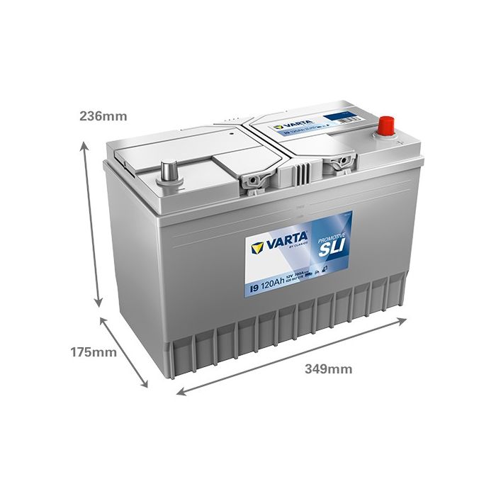 Batterie de démarrage Varta Promotive I9 12 V 120 Ah 780 A – Plomb-acide (électrolyte liquide)