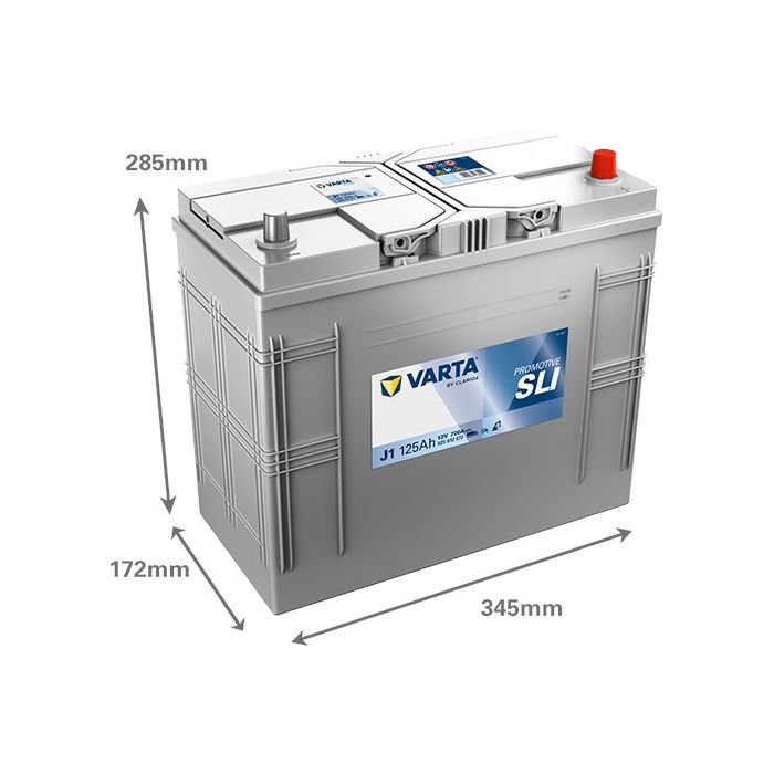Batterie de démarrage Varta Promotive J1 12 V 125 Ah 720 A – Plomb-acide (sans entretien)