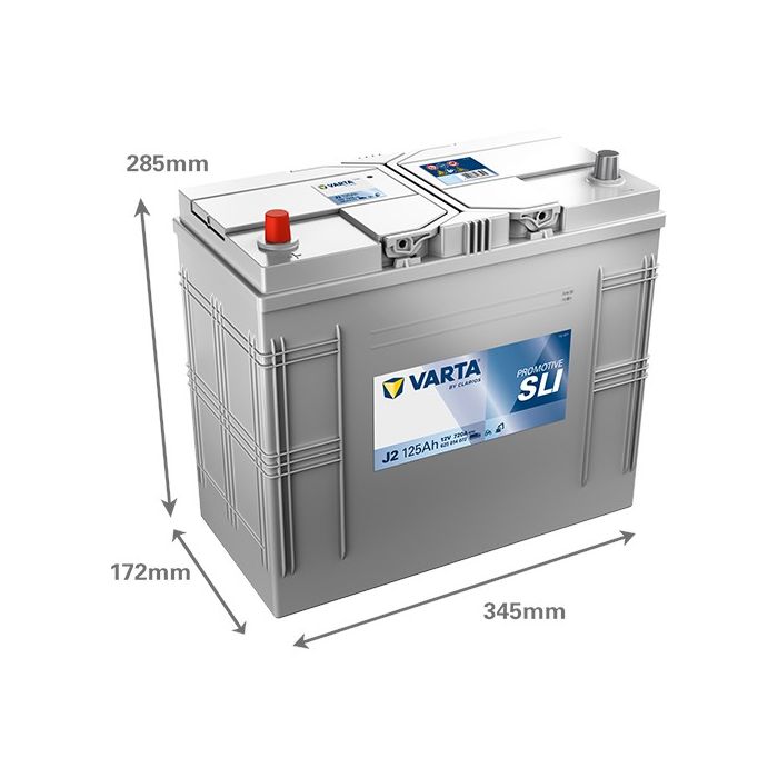 Batterie de démarrage Varta Promotive J2 12 V 125 Ah 720 A – Plomb-acide (sans entretien)