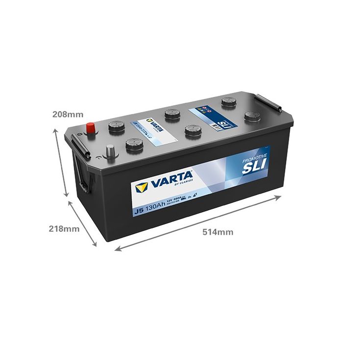 Batterie de démarrage Varta Promotive J5 12 V 130 Ah 680 A – Plomb-acide (sans entretien)