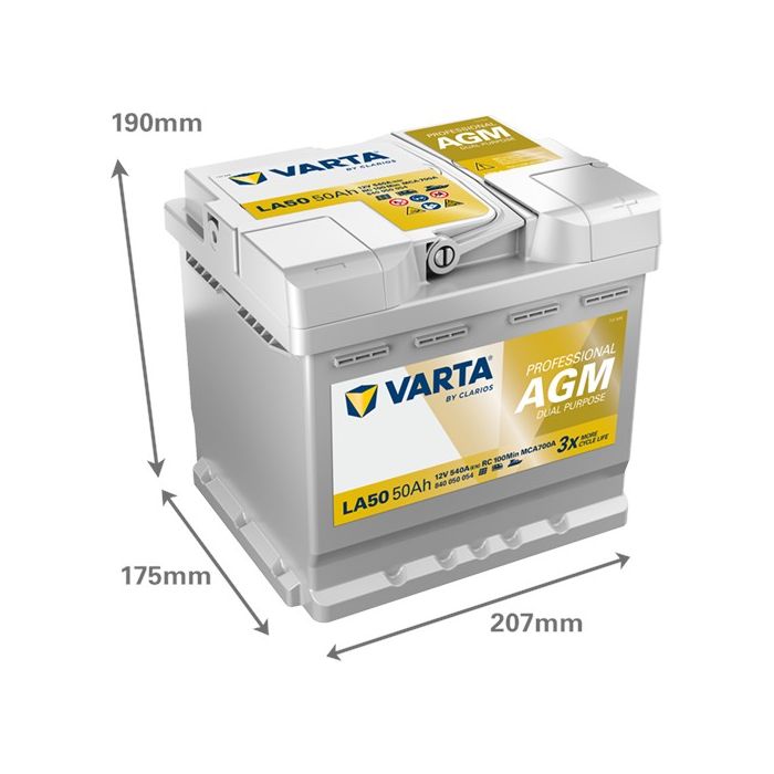Batterie AGM Varta Professional LA50 12 V 50 Ah 540 A – AGM