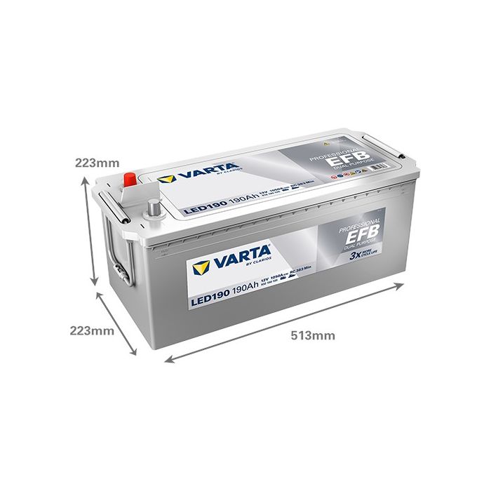 Batterie EFB Varta Professional LED190 12 V 190 Ah 1050 A – EFB