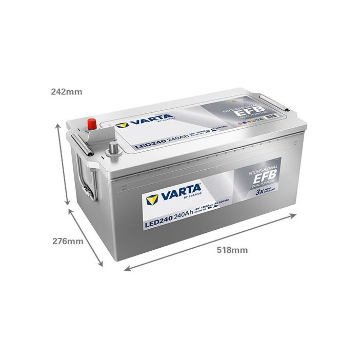 Batterie EFB Varta Professional LED240 12 V 240 Ah 1200 A – EFB