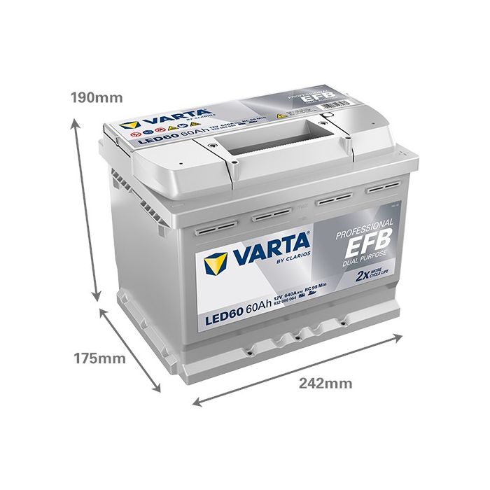 Batterie EFB Varta Professional LED60 12 V 60 Ah 640 A – EFB