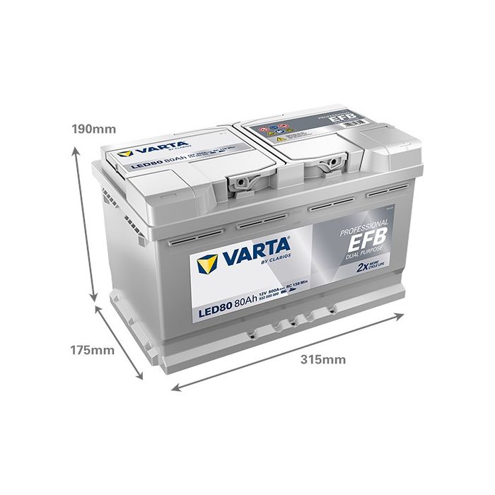 Batterie EFB Varta Professional LED80 12 V 80 Ah 800 A – EFB