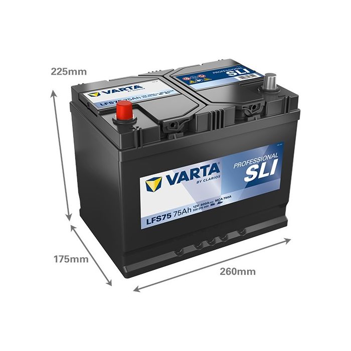 Batterie de démarrage Varta Professional LFS75 12 V 75 Ah 680 A – Plomb-acide (sans entretien)