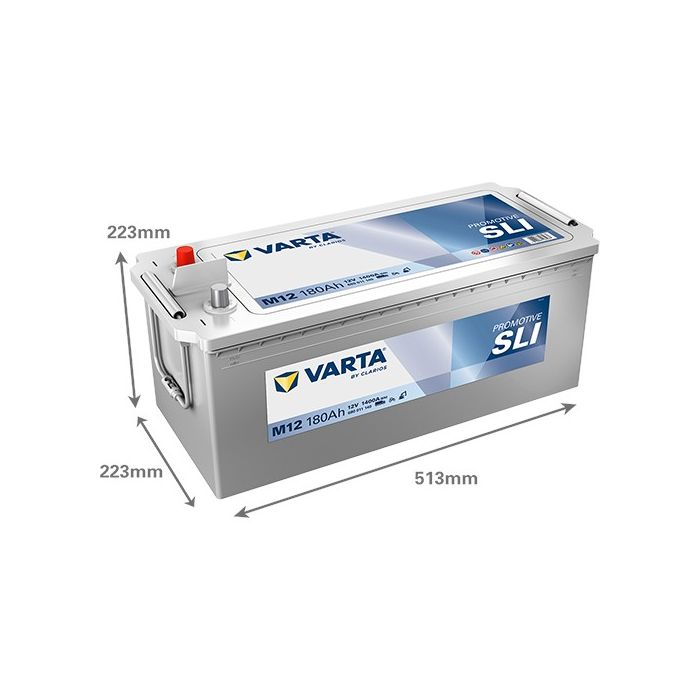 Batterie de démarrage Varta Promotive M12 12 V 180 Ah 1400 A – Plomb-acide (sans entretien)