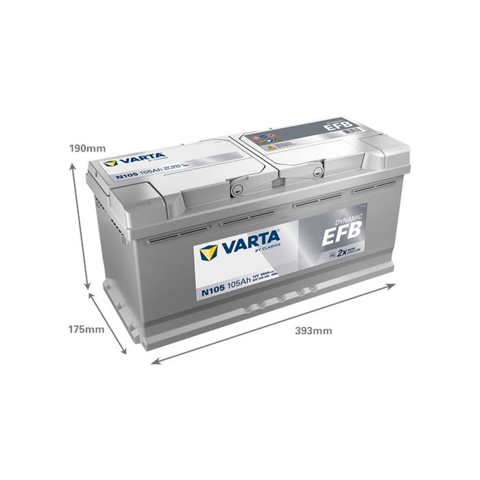 Batterie Start & Stop EFB Varta N105 12 V 105 Ah 950 A – EFB