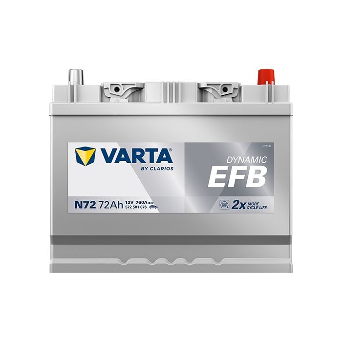 Batterie Start & Stop EFB Varta Dynamic N72 12 V 72 Ah 760 A – EFB