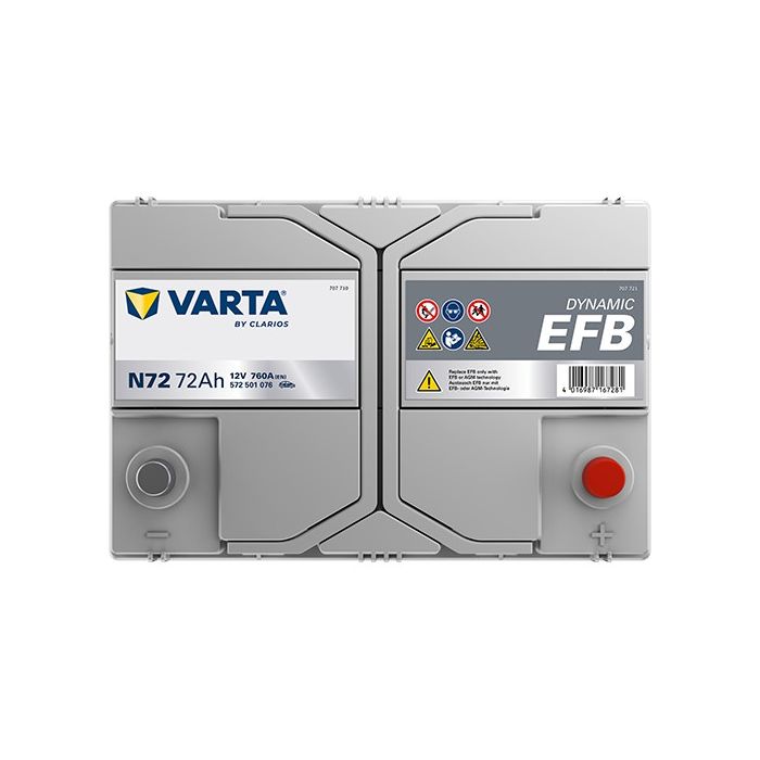 Batterie Start & Stop EFB Varta Dynamic N72 12 V 72 Ah 760 A – EFB