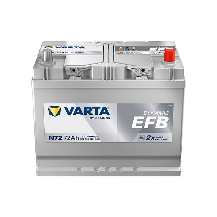 Batterie Start & Stop EFB Varta Dynamic N72 12 V 72 Ah 760 A – EFB