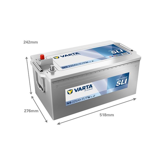 Batterie de démarrage Varta Promotive N9 12 V 225 Ah 1150 A – Plomb-acide (sans entretien)
