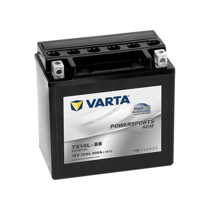Batterie moto Varta Powersports AGM YTX14L-BS 12 V 12 Ah 200 A – AGM