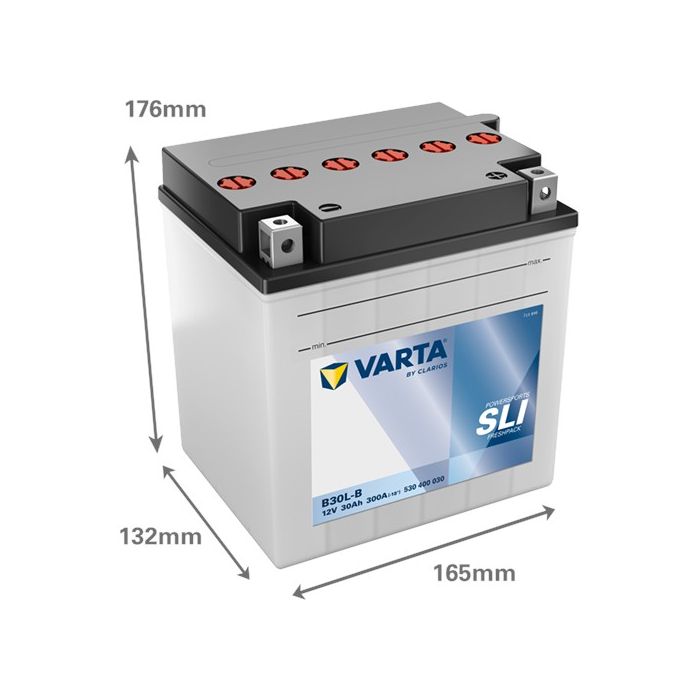 Batterie moto Varta Powersports YB30L-B 12 V 30 Ah 300 A – Plomb-acide (électrolyte liquide)