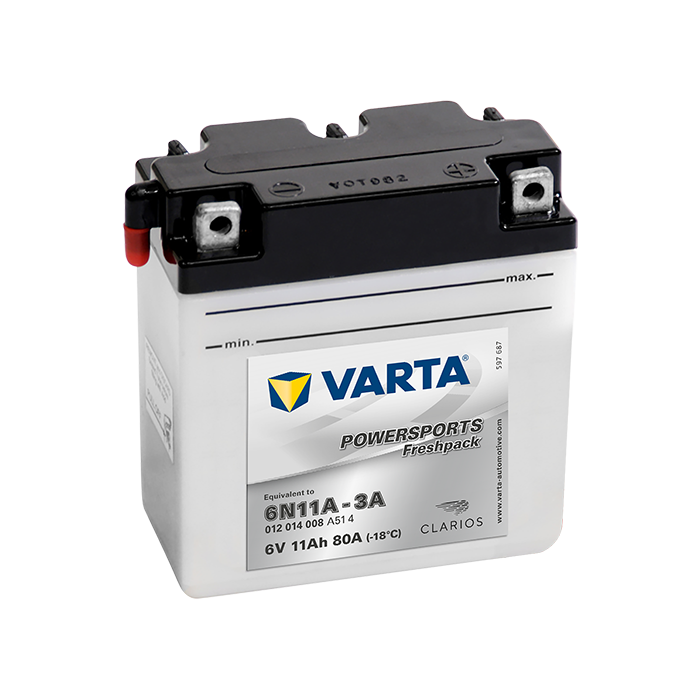 Batterie moto Varta Powersports 6N11A-3A 12 V 11 Ah 80 A – Plomb-acide (électrolyte liquide)