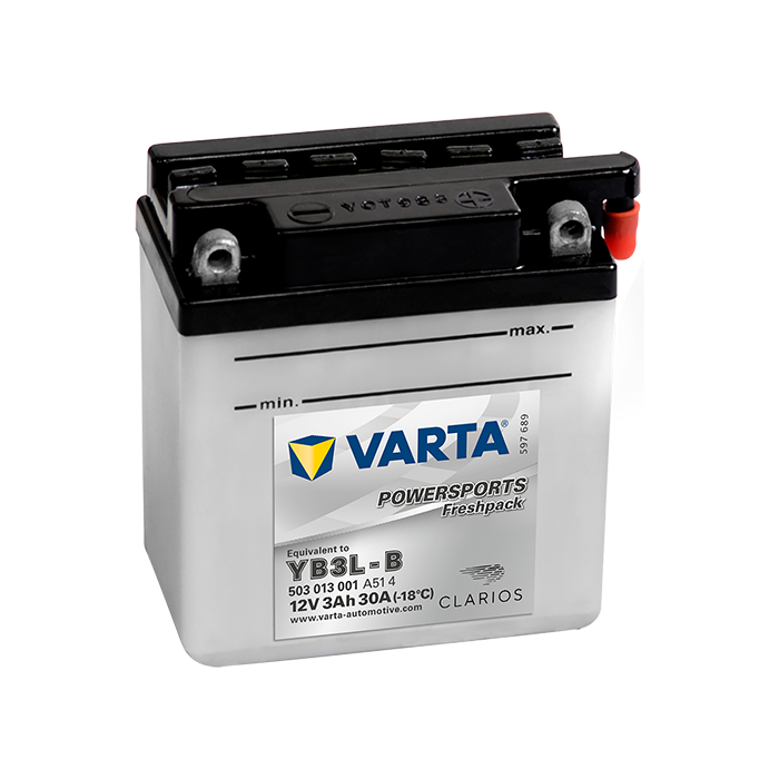 Batterie moto Varta Powersports YB3L-B 12 V 3 Ah 30 A – Plomb-acide (électrolyte liquide)