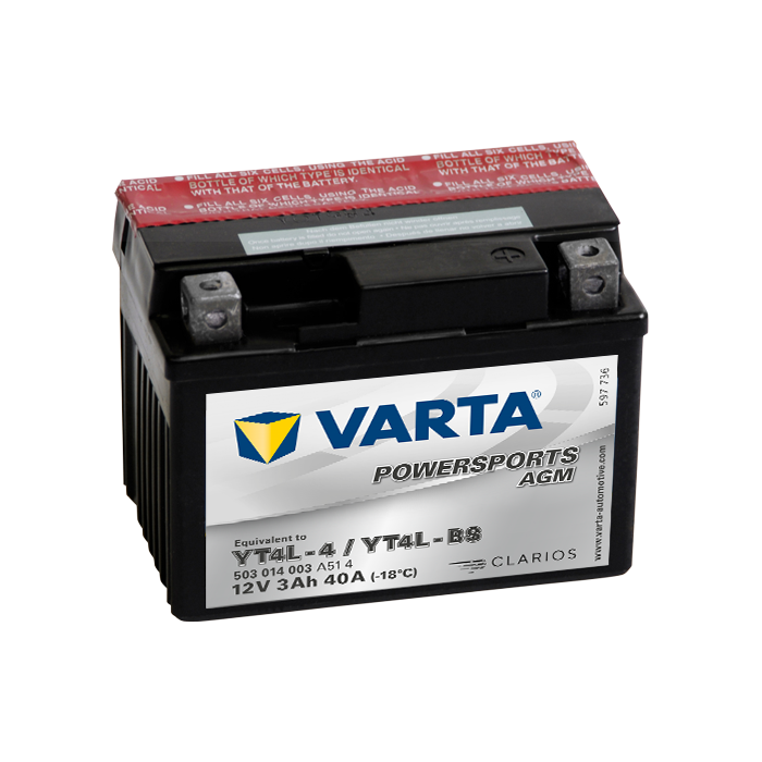 Batterie moto Varta Powersports AGM T4L-4 12 V 3 Ah 40 A – AGM
