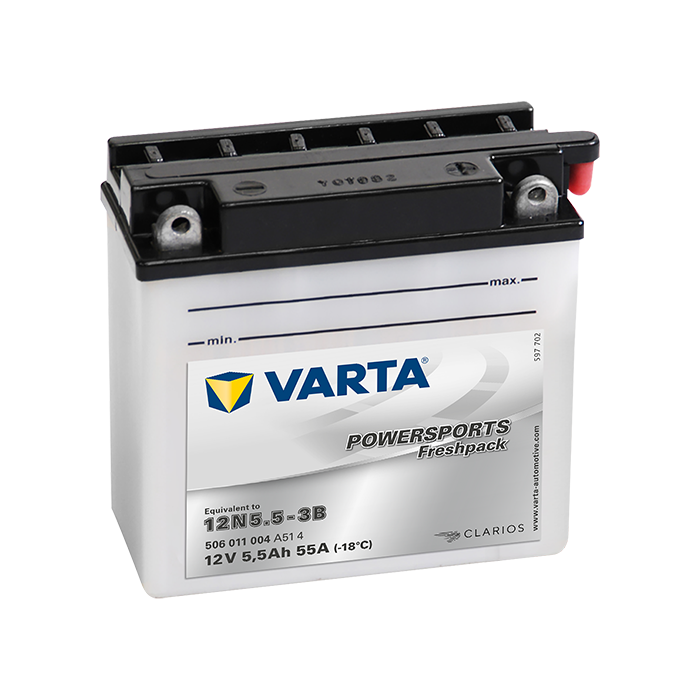 Batterie moto Varta Powersports 12N5.5-3B 12 V 5,5 Ah 55 A – Plomb-acide (électrolyte liquide)