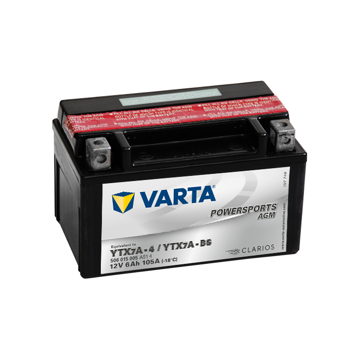 Batterie moto AGM Varta Powersports YTX7A-BS 12 V 6 Ah 105 A – AGM
