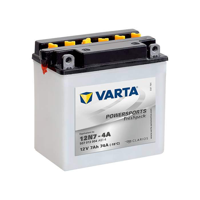 Batterie moto Varta Powersports 12N7-4A 12 V 7 Ah 74 A – Plomb-acide (électrolyte liquide)