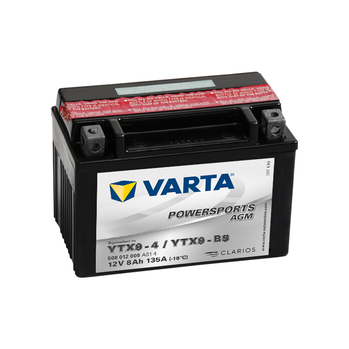 Batterie moto Varta Powersports YTX9-BS 12 V 8 Ah 135 A – AGM