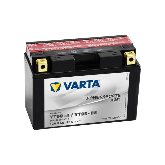 Batterie moto Varta Powersports YT9B-4 12 V 8 Ah 115 A – AGM