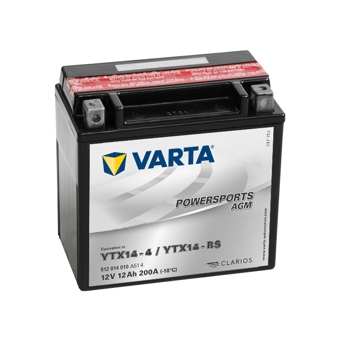 Batterie moto Varta Powersports AGM YTX14-BS 12 V 12 Ah 200 A – AGM