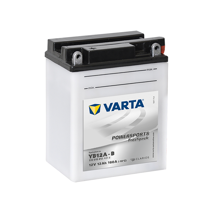 Batterie moto Varta Powersports YB12A-B 12 V 12 Ah 160 A – Plomb-acide (électrolyte liquide)