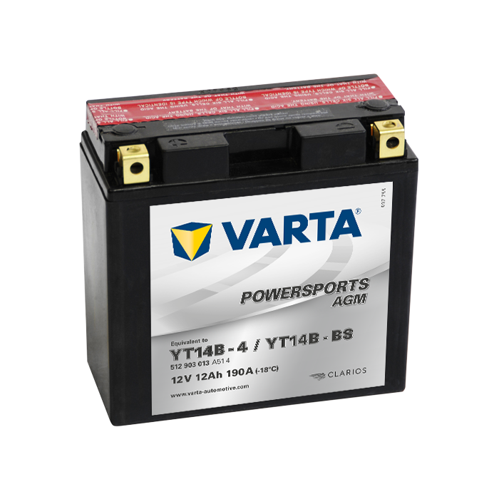 Batterie moto Varta Powersports AGM YT14B-4 12 V 13 Ah 190 A – AGM