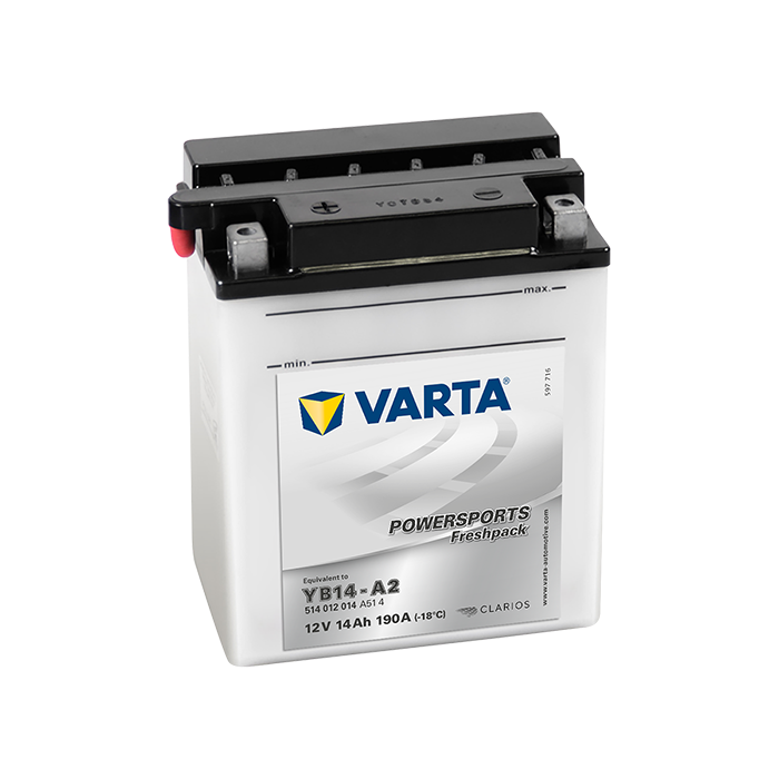 Batterie moto Varta Powersports YB14-A2 12 V 14 Ah 190 A – Plomb-acide (électrolyte liquide)