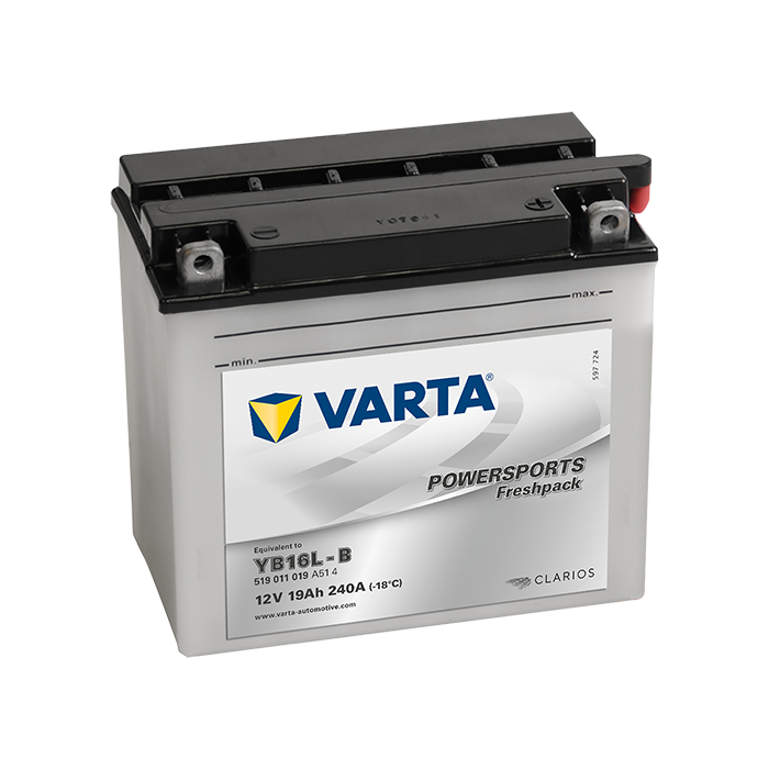 Batterie moto Varta Powersports YB16L-B 12 V 19 Ah 240 A – Plomb-acide (électrolyte liquide)